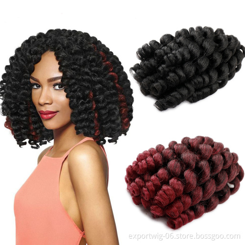 Wholesale 2x Value Afro Bounce Twist Model braiding 8inch Wand Curl Crochet Braid Synthetic Hair for America
